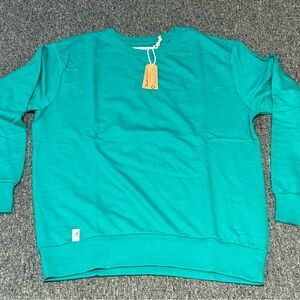 NEW Kangol Men's Crewneck Sweatshirt Large Long Sleeves Turquoise Blue Green M/L
